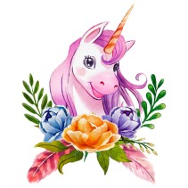 Vinilos y pegatinas infantiles unicornio acuarela